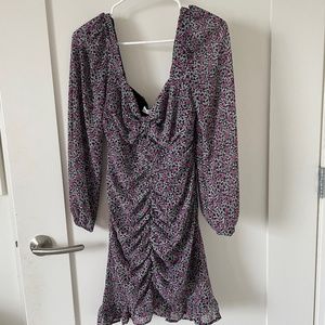 Ditsy Floral Print Long Sleeve Mini dress